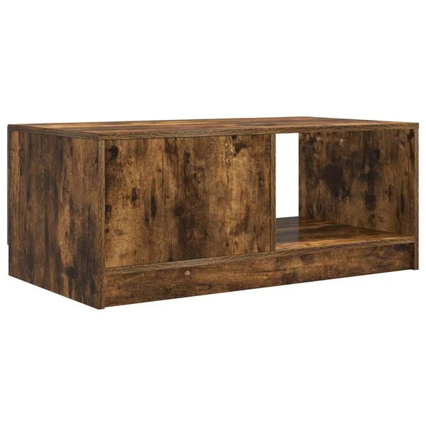 Table Basse Chêne Fumé avec Rangement Design Contemporain