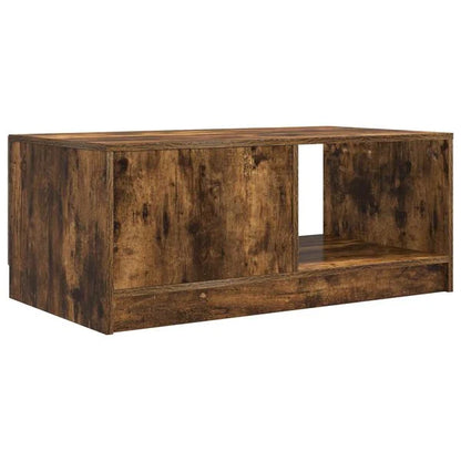 Table Basse Chêne Fumé avec Rangement Design Contemporain