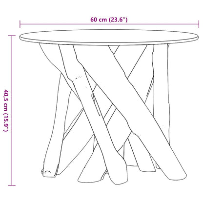 Table Basse Bois Flottant en Teck Massif Design Naturel