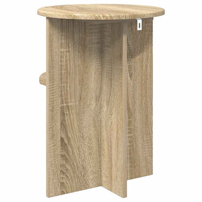 Table d’Appoint Chêne Sonoma Ronde Style Scandinave