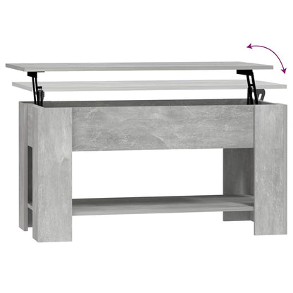 Table Basse Gris Béton Plateau Relevable Design Contemporain