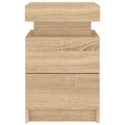 Table de Chevet LED Chêne Sonoma Ambiance Moderne