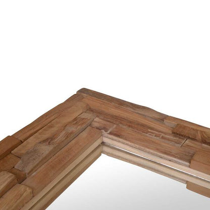 Miroir Carré Teck Massif 60x60 cm Style Naturel Authentique
