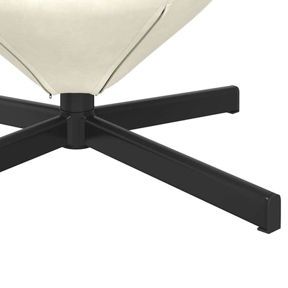 Fauteuil Œuf Crème Velours Design Lounge Pivotant