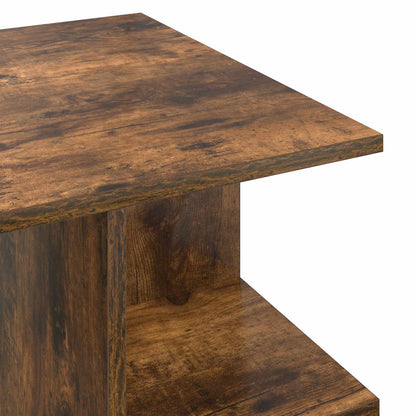 Table Basse Chêne Fumé avec Étagères Design contemporain