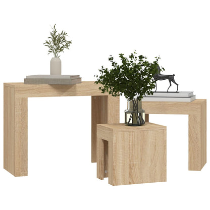 Tables Basses Gigognes Chêne Sonoma Design Contemporain – Set de 3