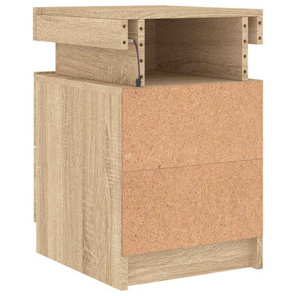 Table de Chevet LED Chêne Sonoma Ambiance Moderne