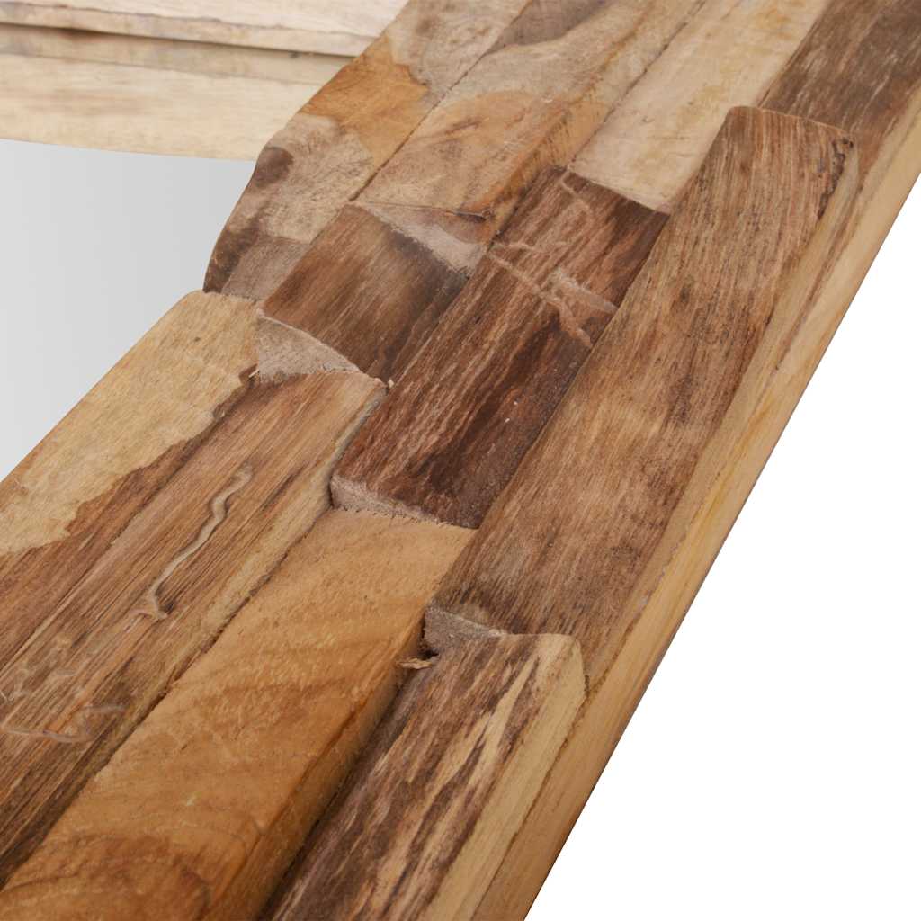 Miroir Carré Teck Massif 60x60 cm Style Naturel Authentique