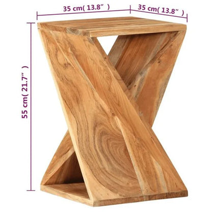 Table d’Appoint Bois d’Acacia Sculptée Style Ethnique Chic