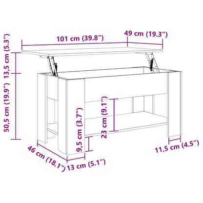 Table Basse Gris Béton Plateau Relevable Design Contemporain