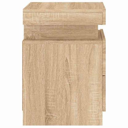 Table de Chevet LED Chêne Sonoma Ambiance Moderne
