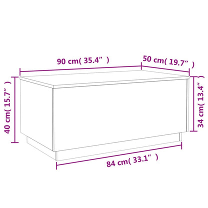 Table basse LED chêne sonoma design contemporain