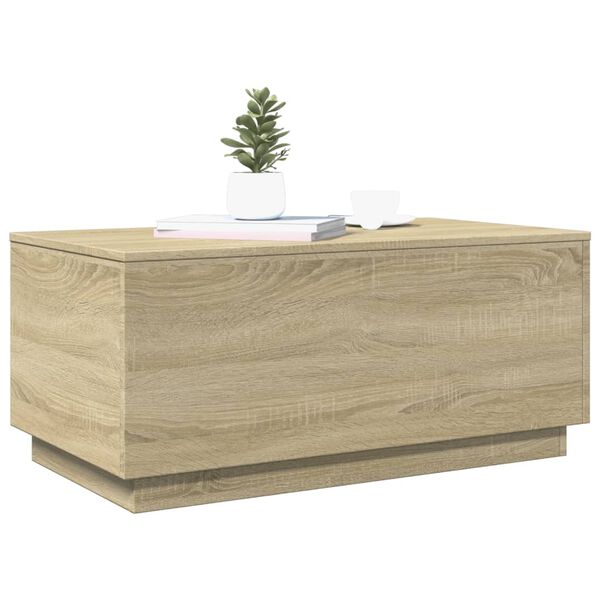 Table basse LED chêne sonoma design contemporain