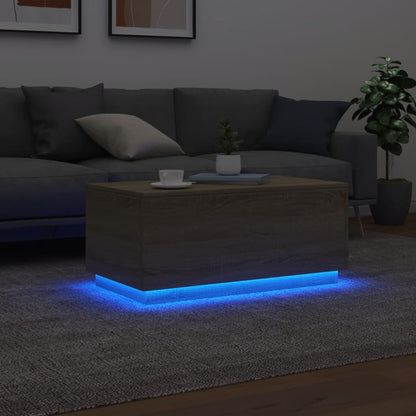 Table basse LED chêne sonoma design contemporain